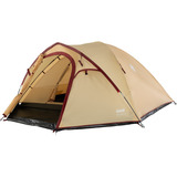 Coleman Darwin 4 Plus Summer, Zelt beige/dunkelrot