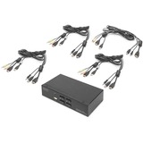 Digitus Desktop HDMI KVM Switch 4-Port, KVM-Switch schwarz