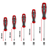 EINHELL Schraubendreher-Set PZ, 5-teilig rot/schwarz, Ergonomische Zweikomponentengriffe
