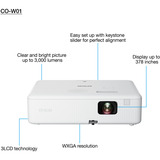 Epson CO-W01, LCD-Beamer weiß, WXGA, 3LCD-Technologie, Lautsprecher