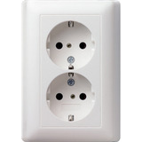 Gira Schutzkontakt Doppelsteckdose Typ F weiß, Retail