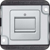 Merten Aus-/Wechselschalt-Einsatz 1-polig, Basiselement mit zentraler Abdeckplatte, matt, Schalter aluminium, Retail