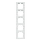 Merten Rahmen fünffach für Senkrecht- und Waagerechtmontage aus Thermoplast, matt, IP20 weiß (matt), Retail