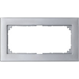 Merten Rahmen zwei fach ohne Mittelsteg aluminium, Retail