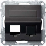 Merten Schrägauslass zweifach mit Tragring, Abdeckung anthrazit, Retail