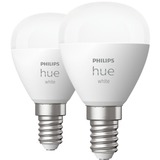 Philips HUE White Tropfenform P45 E14, LED-Lampe Doppelpack, ersetzt 40 Watt