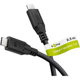 goobay USB4 Gen 3x2 Kabel, USB-C Stecker > USB-C Stecker, 40Gbit/s schwarz, 0,5 Meter, PD, Laden mit bis zu 100 Watt