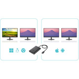 i-tec Video Adapter USB-C > Dual DisplayPort 4K / 60Hz (single 8K / 30Hz) schwarz, 30cm Kabel