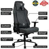 Arozzi Vernazza Softfabric XL, Gaming-Stuhl dunkelgrau, Dark Grey