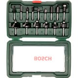 Bosch Heimwerken & Garten Wolfram-Carbide-Fräser-Set, 15-teilig 1/4" Schaft