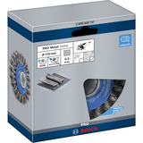 Bosch X-LOCK Scheibenbürste Heavy for Metal, Ø 115mm, gezopft 0,5mm Stahldraht, für X-LOCK Winkelschleifer