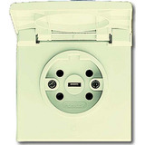 Busch-Jaeger Perilex-Steckdose Unterputz mit Thermoplast-Klappdeckel Typ 2064 UG-101 weiß, Retail