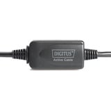 Digitus Aktives USB 2.0 Verlängerungskabel, 15 Meter schwarz, Repeater Kabel