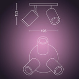 Philips Hue White & Color Ambiance Fugato 3er-Spot, LED-Leuchte weiß