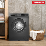 Telefunken W-8-1400-A-DI, Waschmaschine schwarz/inox