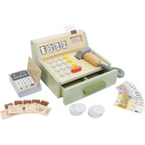 VEDES SpielMaus Küche Holz Registrierkasse mit Zubehör, Kaufladen holz