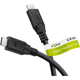 goobay USB4 Gen 3x2 Kabel, USB-C Stecker > USB-C Stecker, 40Gbit/s schwarz, 2 Meter, PD, Laden mit bis zu 100 Watt