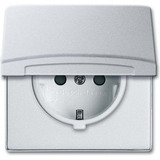 Busch-Jaeger Schutzkontakt-Steckdoseneinsatz 20 EUGKB-33-101 aluminium, Retail