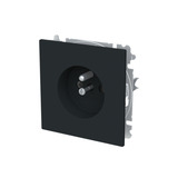 Busch-Jaeger Steckdose mit Erdungsstift Schutzkontaktstift mit Steckanschluss schwarz (matt), Retail