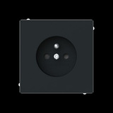 Busch-Jaeger Steckdose mit Erdungsstift Schutzkontaktstift mit Steckanschluss schwarz (matt), Retail