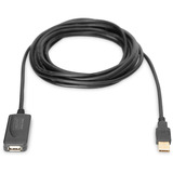 Digitus Aktives USB 2.0 Verlängerungskabel, 5 Meter schwarz, Repeater Kabel
