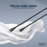 Digitus USB 2.0 Silikon-Anschlusskabel USB-C > USB-C schwarz, 2 Meter, PD, Laden mit bis zu 60 Watt