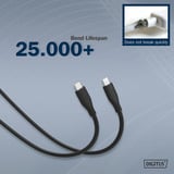 Digitus USB 2.0 Silikon-Anschlusskabel USB-C > USB-C schwarz, 2 Meter, PD, Laden mit bis zu 60 Watt
