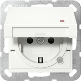 Gira Schutzkontaktsteckdose Typ F 16 Ampere 250 Volt mit Klappdeckel und Kontrolllicht weiß, Retail