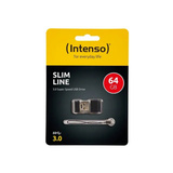 Intenso Slim Line 64 GB, USB-Stick schwarz, USB-A 3.2 Gen 1