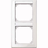 Merten Rahmen 2-fach mit Beschriftungsträger, glänzend, Thermoplast, 80,5 x 151,7 x 10,1 mm weiß (glänzend), Retail