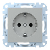 Merten Schutzkontakt-Steckdose mit Schraub-Liftklemmen aluminium, Retail