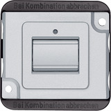 Merten Wechseltaster-Einsatz einpolig mit Wippe, 10 Ampere, 250 Volt, Unterputz, matt aluminium, Retail