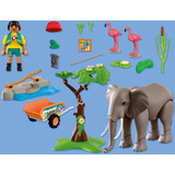 PLAYMOBIL 72068 Elefant mit Tierpfleger, Konstruktionsspielzeug 