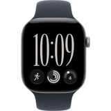 Apple Watch Series 12, Smartwatch grau, Aluminium, 46 mm, Sportarmband Navyblau S/M