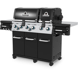 Broil King Gasgrill Regal 690 - BUNDLE schwarz/edelstahl, mit Infrarot-Seitenbrenner und Heckbrenner, inkl. Gussplatte und Schutzhülle