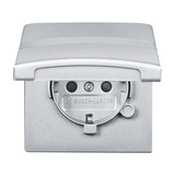 Busch-Jaeger Schutzkontakt-Steckdoseneinsatz CEE 7/3 Typ F 20 EUGKBN-33-101 aluminium, Retail