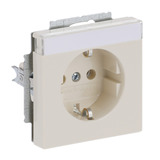 Busch-Jaeger Steckdosen-Einsatz Schutzkontakt Erdungsclips 2-polig mit Beschriftungsfeld 16 Ampere weiß, Retail