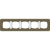 Gira Abdeckrahmen fünffach mit Trägerrahmen Soft-Touch Oberfläche braun, Retail