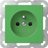 Gira Steckdose mit Erdungsstift und erhöhtem Berührungsschutz grün, Retail