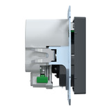 Merten Schutzkontakt Steckdose mit USB Ladegerät, Unterputz, 16 Ampere, 250 Volt, MEG2366-0414 anthrazit, Retail