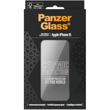 PanzerGlass Ceramic Displayschutz Ultra-Wide Fit, Schutzfolie transparent, iPhone 15, EasyAligner