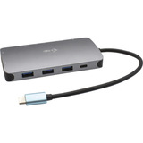 i-tec USB-C Metal Nano 4K Docking Station, Dockingstation grau, HDMI, VGA, LAN, Power Delivery, mit Ladegerät