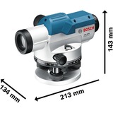Bosch Professional Optisches Nivelliergerät GOL 26 D Professional blau, Koffer, Maßeinheit 360 Grad