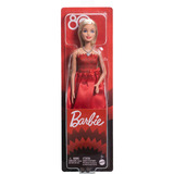 Mattel Rubinrote Barbie-Party-Modepuppe zum 80. Jubiläum in einem roten Kleid mit Zubehörteilen