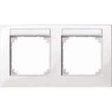 Merten M-PLAN Rahmen 2-fach beschriftbar waagerecht mit Beschriftungsstreifen Typ 514219 weiß (glänzend), Retail