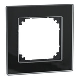 Merten Rahmen aus Glas, 1-fach, glänzend, transparent, Schutzart IP20, Maße 85,8 x 85,8 x 10,1 mm schwarz (glänzend), Retail