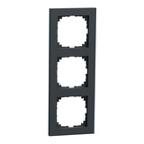 Merten Rahmen dreifach, Thermoplast edelmatt, Schutzart IP20, Maße 90x234x12 mm anthrazit, Retail