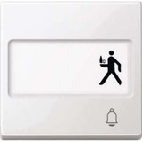 Merten Wippe Klingel mit Schriftfeld, einteilige Wippe, glänzend, Thermoplast weiß (glänzend), Retail