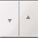 Merten Wippe für Schalter und Taster, zweiteilige Wippe mit Symbol Pfeile, glänzend, Thermoplast weiß (glänzend), Retail
