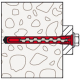 fischer Langschaftdübel HybridPower 10x90 FUS  rot/grau, 10 Stück